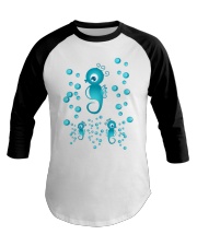 Baby Seahorses Baseball Tee tile