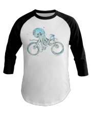 Blue Octopus Bicycle Baseball Tee tile