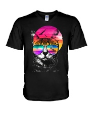 Cat Summer V-Neck T-Shirt tile