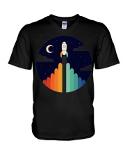 Rocket Moon V-Neck T-Shirt tile