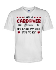 I Am A Caregiver Because it's What My Soul Says V-Neck T-Shirt tile