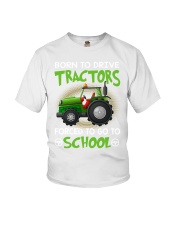 Born to drive tractors forced to go to school Youth T-Shirt tile