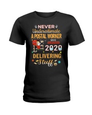 Never underestimate a postal worker who survived Ladies T-Shirt tile