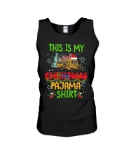 This is my school bus christmas pajama shirt Unisex Tank tile