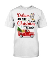 Deliver postal all day watch christmas movies Classic T-Shirt tile