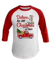 Deliver postal all day watch christmas movies Baseball Tee front