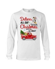 Deliver postal all day watch christmas movies Long Sleeve Tee tile