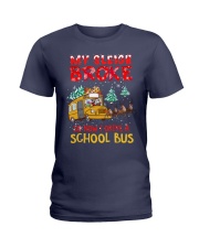 My sleigh broke so now I drive a school bus Ladies T-Shirt tile