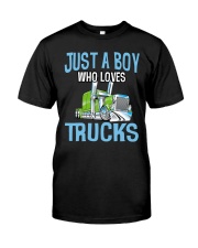 Just A Boy Who Loves Trucks Premium Fit Mens Tee tile
