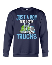 Just A Boy Who Loves Trucks Crewneck Sweatshirt tile