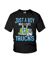Just A Boy Who Loves Trucks Youth T-Shirt front