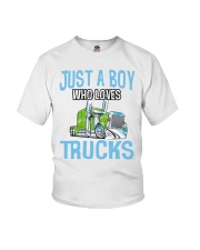Just A Boy Who Loves Trucks Youth T-Shirt tile