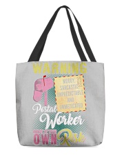 Warning Postal Worker Own Risk All-Over Tote tile