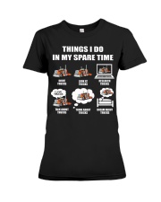 Things I do in my square time Premium Fit Ladies Tee tile