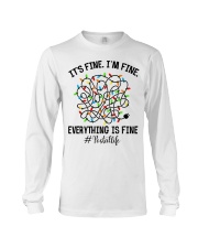 Its fine im fine everything is fine Long Sleeve Tee tile