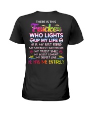 There Is This Trucker He Has Me Entirely Ladies T-Shirt back