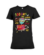 100 days of school busing got me feelin Premium Fit Ladies Tee tile