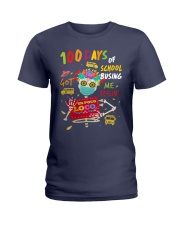 100 days of school busing got me feelin Ladies T-Shirt tile