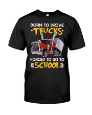 Born to drive trucks forced to go to school Premium Fit Mens Tee tile