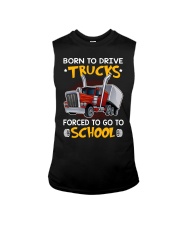 Born to drive trucks forced to go to school Sleeveless Tee tile