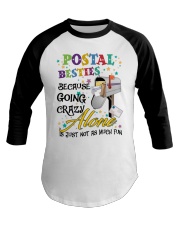 Postal besties because going lazy Baseball Tee tile
