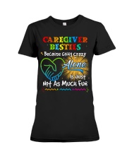 Caregiver besties Premium Fit Ladies Tee tile