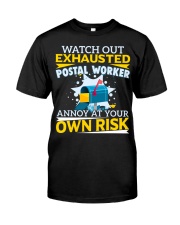 Watch out exhausted postal worker annoy Premium Fit Mens Tee tile