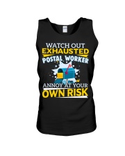 Watch out exhausted postal worker annoy Unisex Tank tile