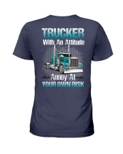 Trucker With An Attitude Your Own Risk Ladies T-Shirt tile