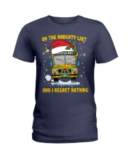 On the naughty list and I regret nothing Ladies T-Shirt tile