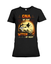CNA By Day Witch By Night Premium Fit Ladies Tee tile