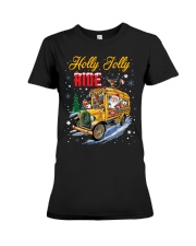 Holly jolly ride bus driver Premium Fit Ladies Tee tile