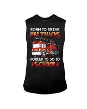 Born to drive fire trucks forced to go to school Sleeveless Tee tile