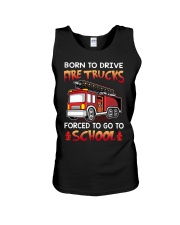 Born to drive fire trucks forced to go to school Unisex Tank tile