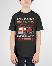 Born to drive fire trucks forced to go to school Youth T-Shirt garment-youth-tshirt-front-01