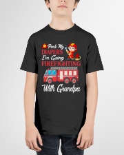 Pack my diapers Im going firefighting with granpa Youth T-Shirt garment-youth-tshirt-front-01