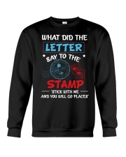 What did the letter say to the stamp Crewneck Sweatshirt tile