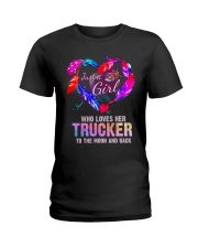 Just A Girl Who Loves Her Trucker Ladies T-Shirt front