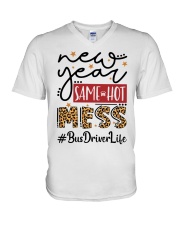 Bus driver life V-Neck T-Shirt tile
