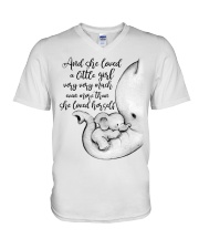 Baby elephant And she loved a little girl Nusery V-Neck T-Shirt tile