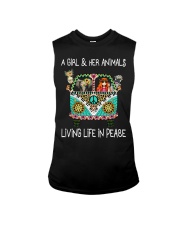 A girl and her animals living life in peace Tshirt Sleeveless Tee tile