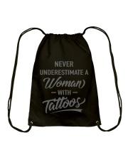 Tattoo T-shirt Never Underestimate Drawstring Bag thumbnail