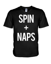 a6118 love spin and naps funny gym f V-Neck T-Shirt tile