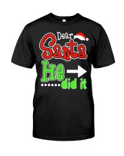 Dear Santa He Did It Santas Naughty List Christmas Premium Fit Mens Tee thumbnail