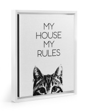 My house my rules Floating Framed Canvas Prints White tile