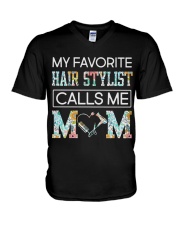 My Favorite Hair Stylist calls me Mom V-Neck T-Shirt tile