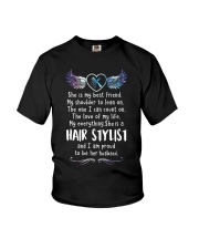 She's a Hairstylist and i'm proud tobe her husband Youth T-Shirt tile