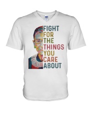 The things you care about V-Neck T-Shirt tile