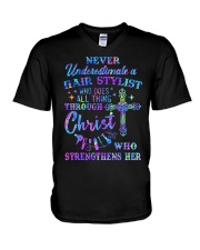 Hair Stylist T-Shirt V-Neck T-Shirt tile