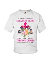 Never underestimate A Hairstylist Youth T-Shirt tile